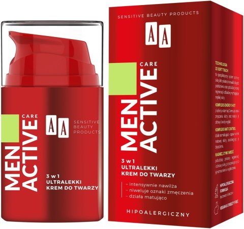 AA Men Active Care Ultralekki Krem do twarzy 3w1 50ml