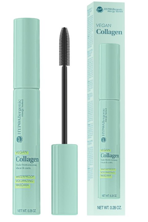 BELL Hypoallergenic Vegan Collagen Tusz do rzęs wodoodporny nadający objętość - czarny 8g BELL Hypoallergenic Vegan Collagen Tusz do rzęs wodoodporny nadający objętość - czarny 8g