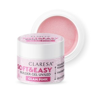 CLARESA Żel budujący do paznokci Soft&Easy Builder - Glam Pink 12g