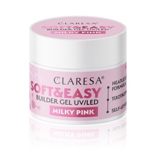 CLARESA Żel budujący do paznokci Soft&Easy Builder - Milky Pink 12g