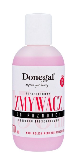 DONEGAL Zmywacz do paznokci bezacetonowy z witaminą F truskawkowy (9684) 150 ml