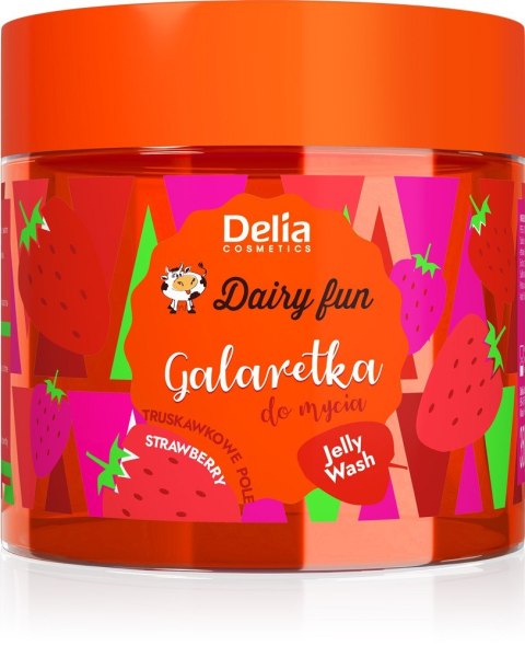 Delia Cosmetics Dairy Fun Galaretka do mycia ciała - Truskawkowe Pole (Strawberry) 350g Delia Cosmetics Dairy Fun Galaretka do mycia ciała - Truskawkowe Pole (Strawberry) 350g