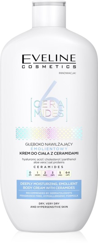 EVELINE 6 Ceramides Głęboko Nawilżający Emolientowy Krem do ciała z Ceramidami 350 ml