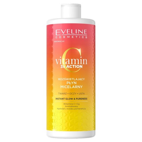 EVELINE Vitamin C 3x Action Rozświetlający płyn micelarny 500 ml EVELINE Vitamin C 3x Action Rozświetlający płyn micelarny 500 ml