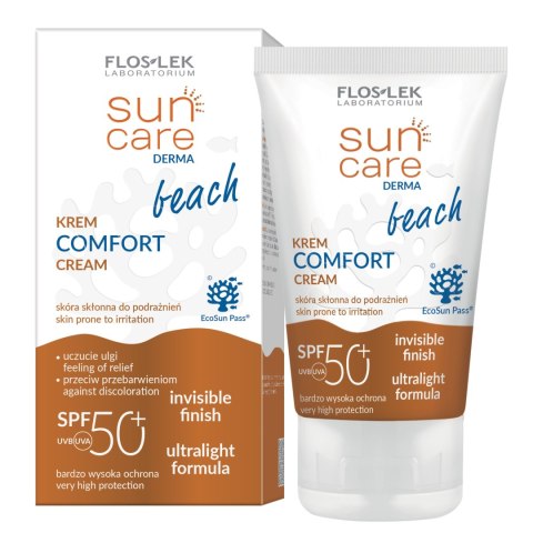 FLOSLEK Sun Care Derma Beach Krem do twarzy i ciała Comfort SPF50+ 50ml FLOSLEK Sun Care Derma Beach Krem do twarzy i ciała Comfort SPF50+ 50ml