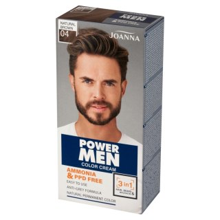 JOANNA Power Men Farba odsiwiająca do włosów dla mężczyzn 04 Natural Brown 100 g