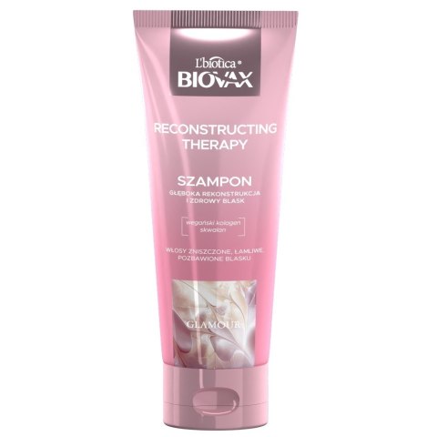 L`BIOTICA Biovax Glamour Szampon Reconstructing Therapy - do włosów zniszczonych,łamliwych i pozbawionych blasku 200ml