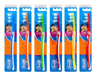 ORAL B Szczoteczka do zębów 1-2-3 klasyczna - medium 1szt - mix kolorów