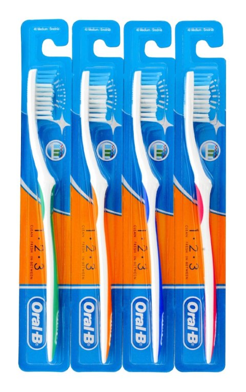 ORAL B Szczoteczka do zębów 1-2-3 - medium 1szt - mix kolorów ORAL B Szczoteczka do zębów 1-2-3 - medium 1szt - mix kolorów