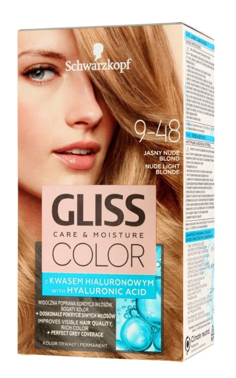 SCHWARZKOPF Gliss Color Farba do włosów Care & Moisture nr 9-48 Jasny Nude Blond 1op. SCHWARZKOPF Gliss Color Farba do włosów Care & Moisture nr 9-48 Jasny Nude Blond 1op.