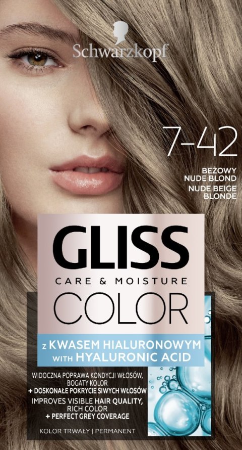 Schwarzkopf Gliss Color Krem koloryzujący nr 7-42 Beżowy Nude Blond 1op.