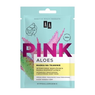 AA Aloes Pink Intensywnie Nawilżająca Maska rozświetlająca na tkaninie 18 ml