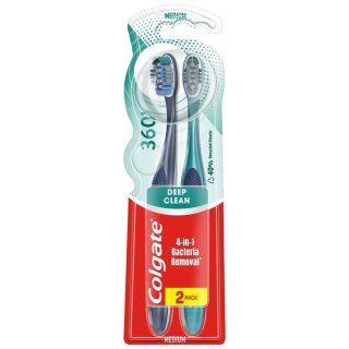 COLGATE Szczoteczka do zębów 360 Deep Clean 1+1 gratis - medium 1op.-2szt