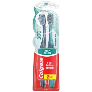 COLGATE Szczoteczka do zębów 360 Deep Clean 1+1 gratis - soft 1op.-2szt