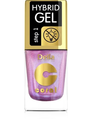 DELIA COSMETICS Coral Hybrid Gel Lakier hybrydowy do paznokci nr 105 Multirefleks Różowy 11ml