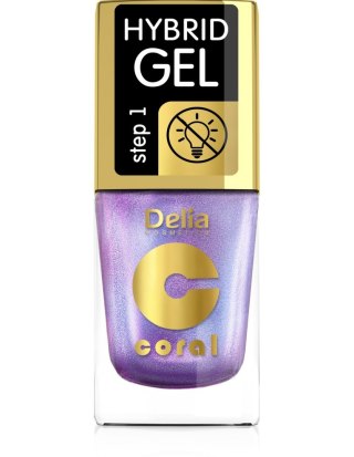 DELIA COSMETICS Coral Hybrid Gel Lakier hybrydowy do paznokci nr 106 Multirefleks Fioletowy 11ml