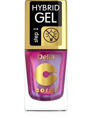 DELIA COSMETICS Coral Hybrid Gel Lakier hybrydowy do paznokci nr 107 Multirefleks Malinowy 11ml