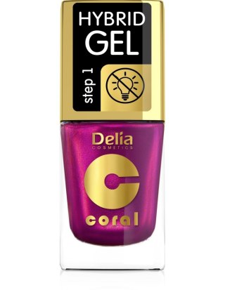 DELIA COSMETICS Coral Hybrid Gel Lakier hybrydowy do paznokci nr 108 Multirefleks Wiśniowy 11ml