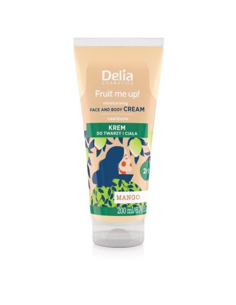 DELIA COSMETICS Fruit Me Up! Nawilżający Krem do twarzy i ciała 2w1 - Mango 200ml DELIA COSMETICS Fruit Me Up! Nawilżający Krem do twarzy i ciała 2w1 - Mango 200ml
