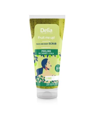 DELIA COSMETICS Fruit Me Up! Wygładzający Peeling do twarzy i ciała 2w1 - Limonka 200ml