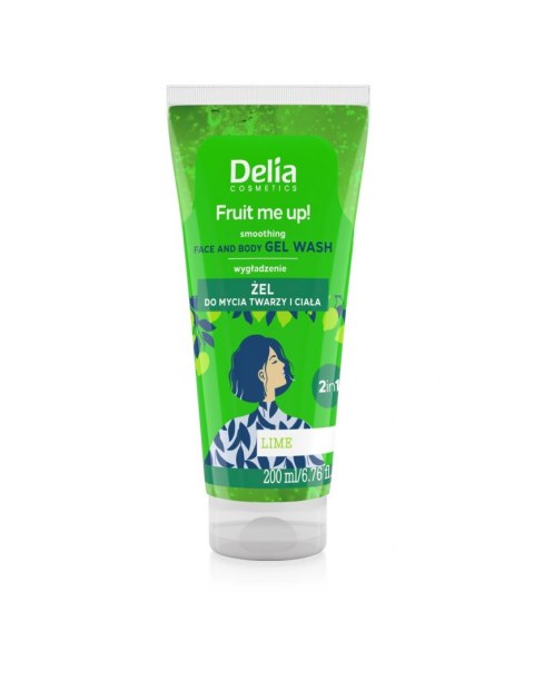 DELIA COSMETICS Fruit Me Up! Wygładzający Żel do mycia twarzy i ciała 2w1 - Limonka 200ml DELIA COSMETICS Fruit Me Up! Wygładzający Żel do mycia twarzy i ciała 2w1 - Limonka 200ml