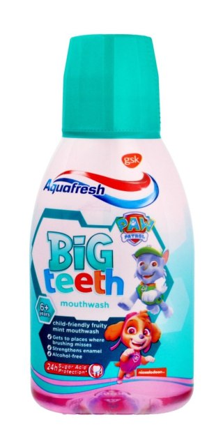 GSK AQUAFRESH Płyn dla dzieci BIG TEETH 300ml róż&