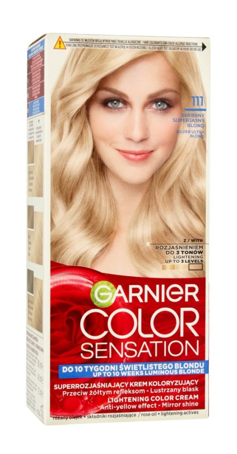 Garnier Color Sensation Krem koloryzujący 111 Silver Ultra Blond- Srebrny Superjasny Blond 1op. Garnier Color Sensation Krem koloryzujący 111 Silver Ultra Blond- Srebrny Superjasny Blond 1op.