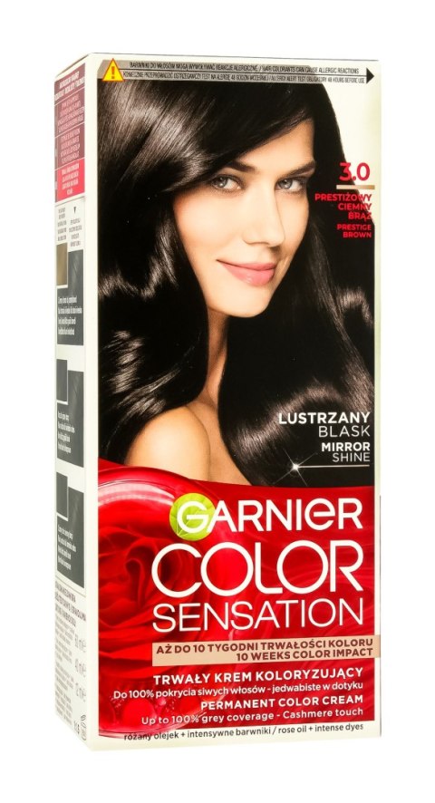 Garnier Color Sensation Krem koloryzujący 3.0 Prestig Brown- Prestiżowy ciemny brąz 1op. Garnier Color Sensation Krem koloryzujący 3.0 Prestig Brown- Prestiżowy ciemny brąz 1op.