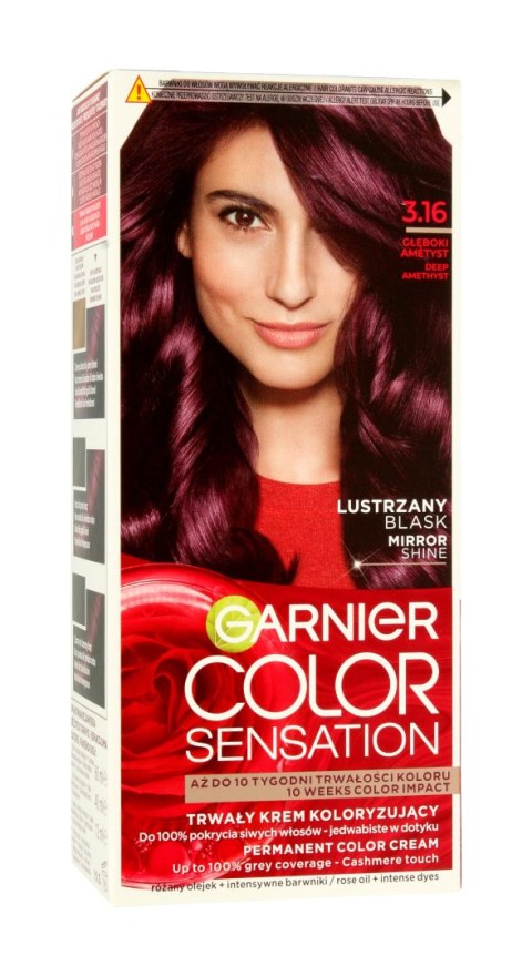 Garnier Color Sensation Krem koloryzujący 3.16 Amethyst- Głęboki Ametyst 1op. Garnier Color Sensation Krem koloryzujący 3.16 Amethyst- Głęboki Ametyst 1op.