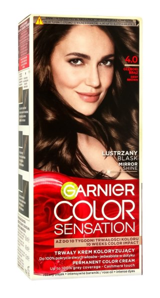 Garnier Color Sensation Krem koloryzujący 4.0 Deep Brown- Głęboki Brąz 1op.