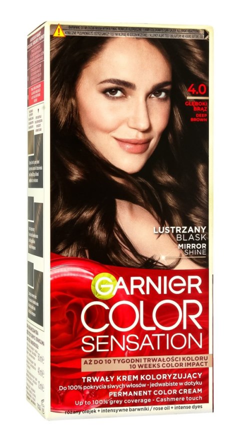 Garnier Color Sensation Krem koloryzujący 4.0 Deep Brown- Głęboki Brąz 1op. Garnier Color Sensation Krem koloryzujący 4.0 Deep Brown- Głęboki Brąz 1op.