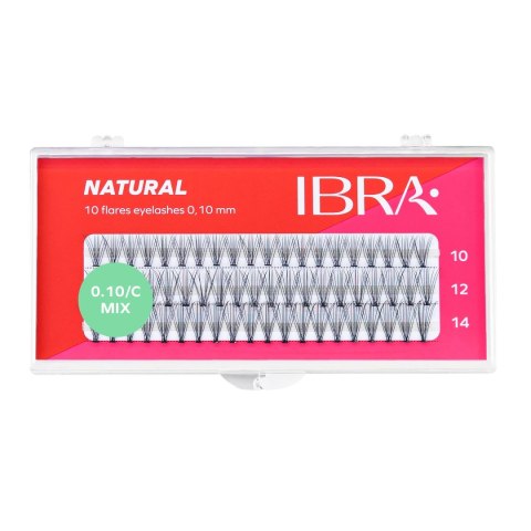 IBRA Kępki rzęs NATURALS 0.10-C-Mix 8,10,12mm 1op. IBRA Kępki rzęs NATURALS 0.10-C-Mix 8,10,12mm 1op.