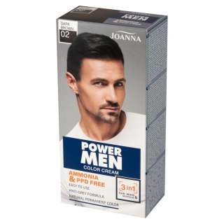 JOANNA Power Men Farba odsiwiająca do włosów dla mężczyzn 02 Dark Brown 100 g