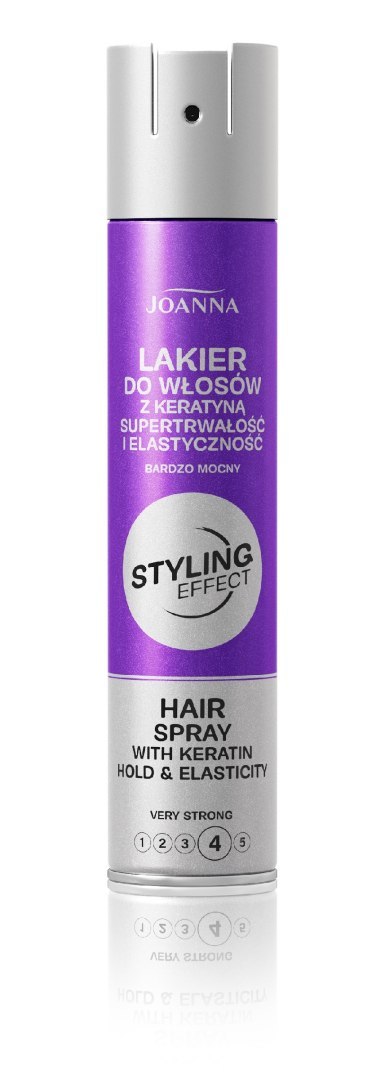 JOANNA Styling Effect Lakier do włosów z keratyną Supertrwałość i Elastyczność - bardzo mocny 250 ml