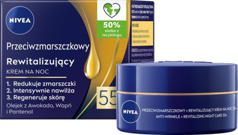 NIVEA 55+ Rewitalizujący krem przeciwzmarszczkowy na noc 50 ml NIVEA 55+ Rewitalizujący krem przeciwzmarszczkowy na noc 50 ml