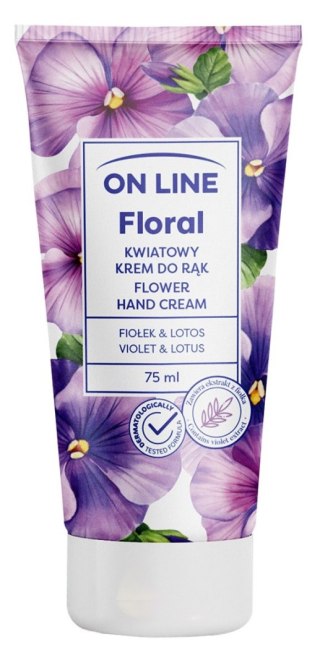 ON LINE Floral Kwiatowy krem do rąk - Fiołek & Lotos 75 ml