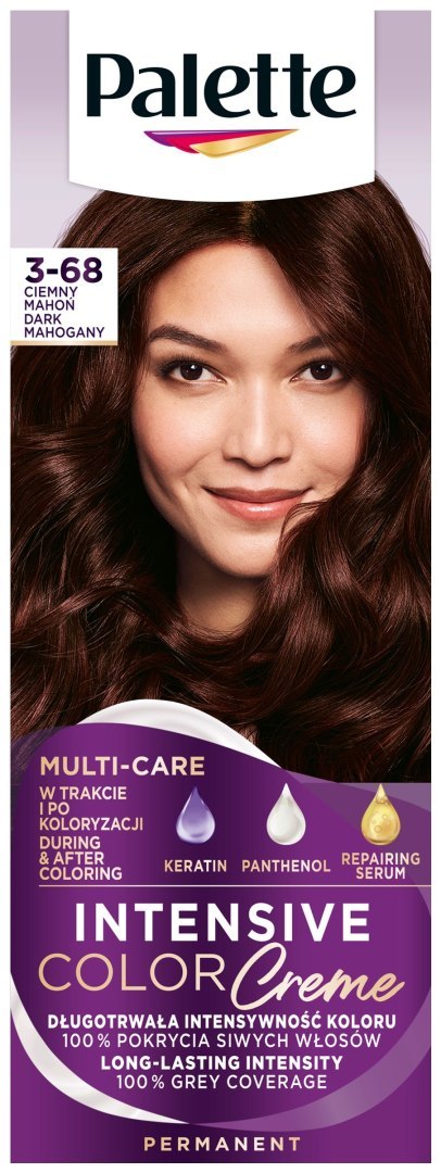 Palette Intensive Color Creme Krem koloryzujący nr 3-68 (R2) - ciemny mahoń 1op. Palette Intensive Color Creme Krem koloryzujący nr 3-68 (R2) - ciemny mahoń 1op.