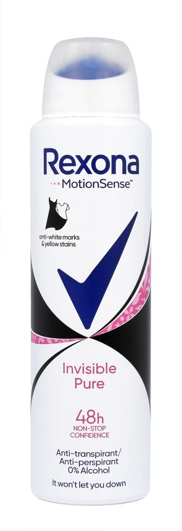 REXONA Invisible Pure Antyperspirant damski w sprayu 150 ml REXONA Invisible Pure Antyperspirant damski w sprayu 150 ml