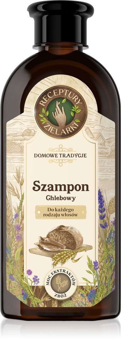 RECEPTURY ZIELARKI Domowe Tradycje Szampon chlebowy do każdego rodzaju włosów 350ml