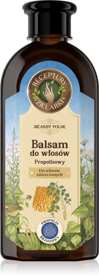 RECEPTURY ZIELARKI Skarby Polne Balsam z propolisem brzozowym do włosów zniszczonych 350ml