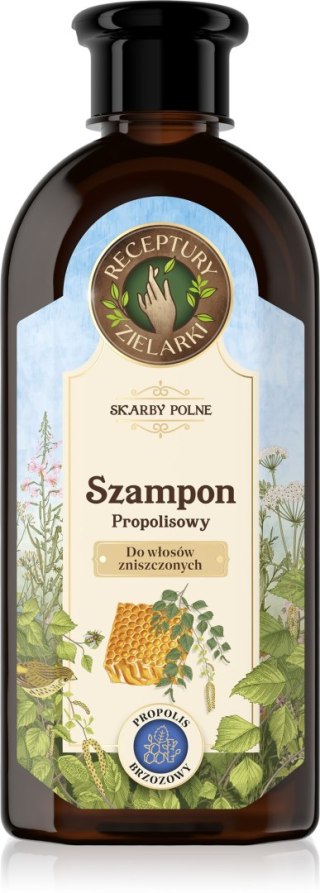 RECEPTURY ZIELARKI Skarby Polne Szampon z propolisem brzozowym do włosów zniszczonych 350ml