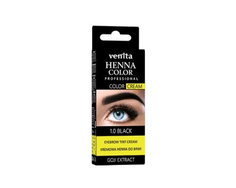 VENITA Henna Color Kremowa Henna do brwi z ekstraktem z Goji - 1.0 Black (Czarna) 1op. VENITA Henna Color Kremowa Henna do brwi z ekstraktem z Goji - 1.0 Black (Czarna) 1op.