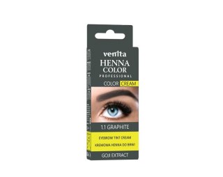 VENITA Henna Color Kremowa Henna do brwi z ekstraktem z Goji - 1.1 Graphit (grafitowa) 1op.