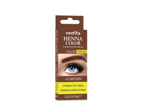 VENITA Henna Color Kremowa Henna do brwi z ekstraktem z Goji - 4.0 Brown (brąz) 1op.