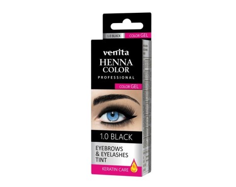 VENITA Henna Color Profesjonalna Żelowa Henna do brwi i rzęs - 1.0 Black (czarna) 1op.