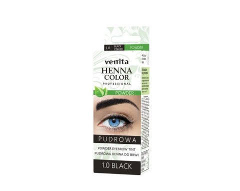 VENITA Henna Color Pudrowa Henna do brwi - 1.0 Black (Czarna) 1op.