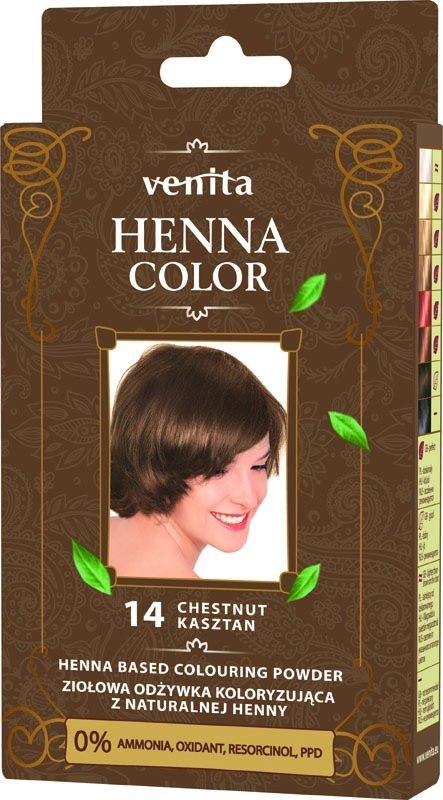VENITA Henna Color Ziołowa Odżywka koloryzująca - 14 Kasztan 1op. VENITA Henna Color Ziołowa Odżywka koloryzująca - 14 Kasztan 1op.