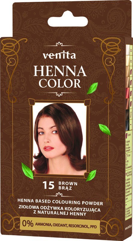 VENITA Henna Color Ziołowa Odżywka koloryzująca - 15 Brąz 1op.