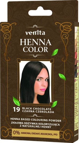 VENITA Henna Color Ziołowa Odżywka koloryzująca - 19 Czarna Czekolada 1op.