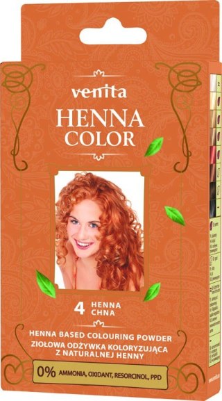 VENITA Henna Color Ziołowa Odżywka koloryzująca - 4 Chna 1op.